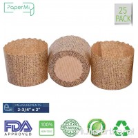 Paper Muffin Cupcake Mold  Disposable Baking Cup Panettone paper mold 25ct  non-stick paper All Natural FDA Approved  Providing a Beautiful Display for Serving Baked Goods (2-3/4 x 2”) - B078YYKT2J